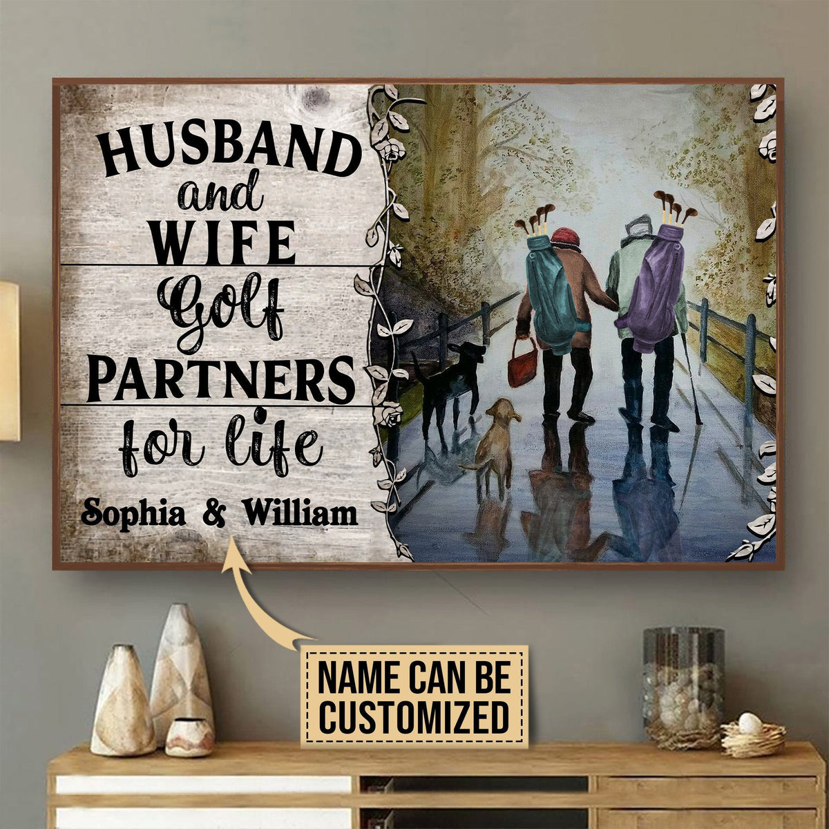 Personalized Canvas Frames Home Decoration Golf Partners For Life  Framed Prints, Canvas