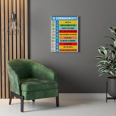 Scripture Canvas 10 Commandments for Kids Christian Home Decor Scripture Art