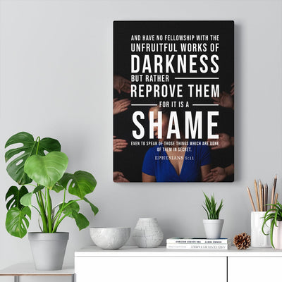 Scripture Canvas Unfruitful Works of Darkness Ephesians 5:11 Christian Wall Art Bible Verse Meaningful Home Decor Gifts Unique Housewarming Gift Ideas Framed Prints, Canvas