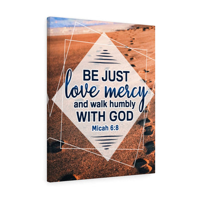 Scripture Canvas Walk Humbly With God Micah 6:8 Christian Wall Art Bible Verse Meaningful Home Decor Gifts Unique Housewarming Gift Ideas Framed Prints, Canvas