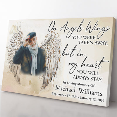Sympathy Home Decor Wall Art Gift Ideas Gift for Loss of Loved One, On Angels Wings Family Memorial Gift Home Decor Wall Art Gift Ideas Framed Prints, Canvas