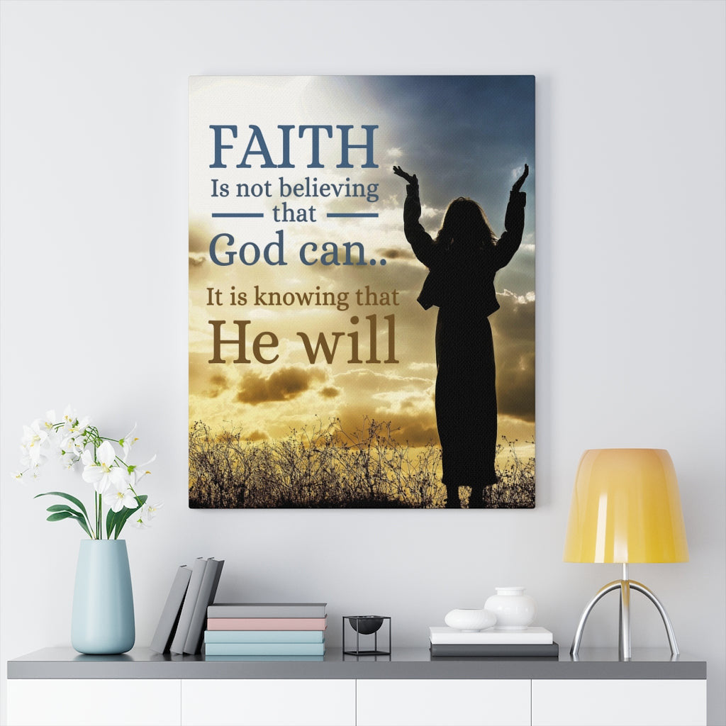 Faith Christian Wall Art Bible Verse Meaningful Home Decor Gifts Unique Housewarming Gift Ideas Framed Prints, Canvas
