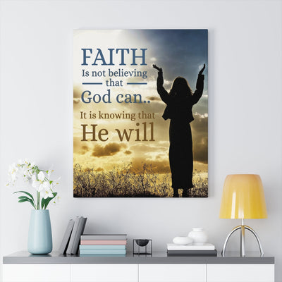 Faith Christian Wall Art Bible Verse Meaningful Home Decor Gifts Unique Housewarming Gift Ideas Framed Prints, Canvas