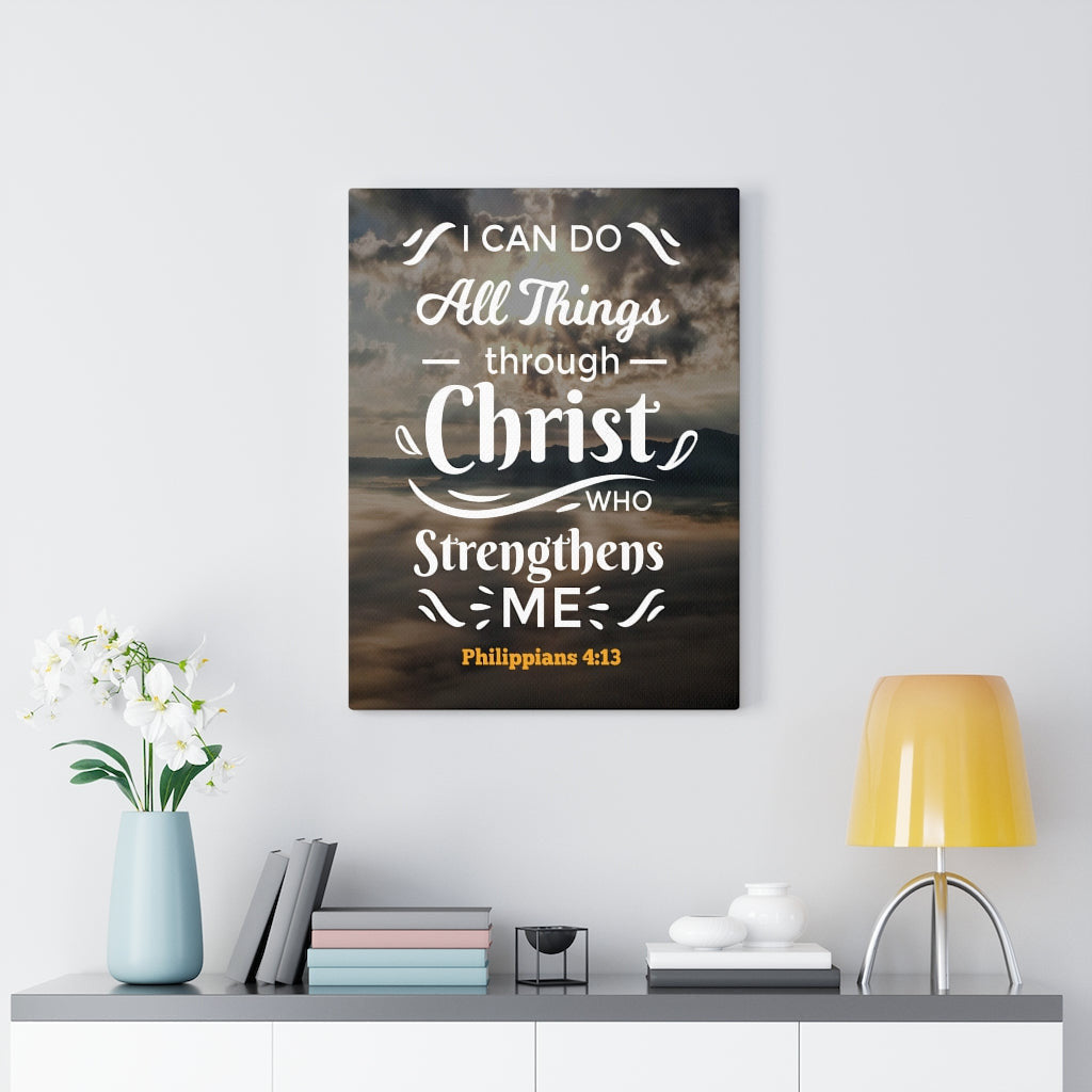 Scripture Canvas I Can Do Philippians 4:13 Christian Wall Art Bible Verse Meaningful Home Decor Gifts Unique Housewarming Gift Ideas Framed Prints, Canvas