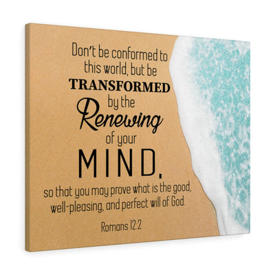 Renewing of the Mind Canvas Romans 12:2 Christian Wall Art Bible Verse Meaningful Home Decor Gifts Unique Housewarming Gift Ideas Framed Prints, Canvas