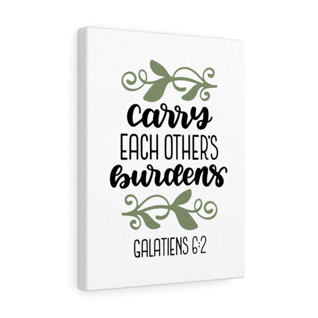 Scripture Canvas Carry Each Other's Burdens Galatiens 6:2 Christian Wall Art Bible Verse Meaningful Home Decor Gifts Unique Housewarming Gift Ideas Framed Prints, Canvas