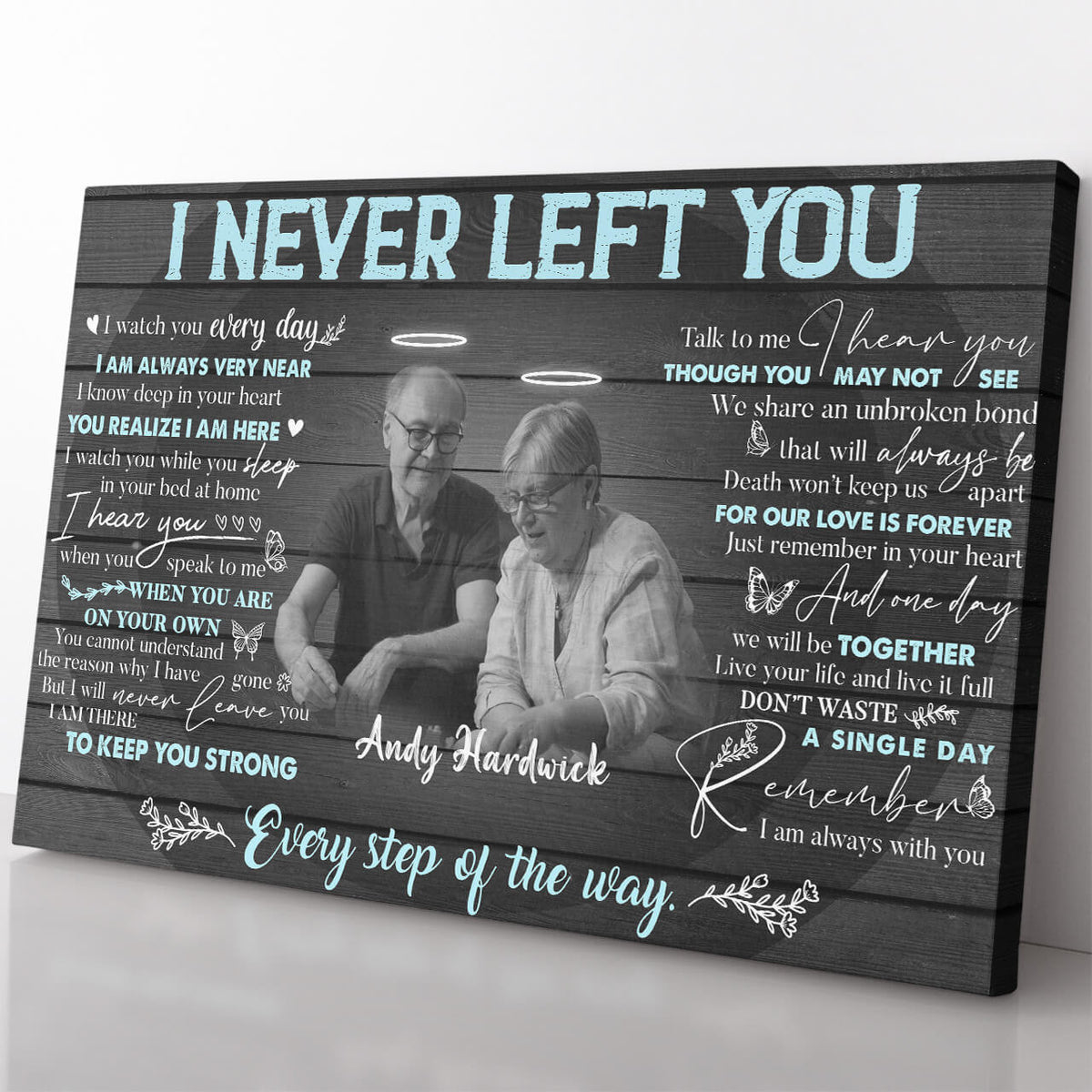 I Never Left You Memorial Wall Art, In Loving Memory Gifts, Bereavement Remembrance Gift Wall Art Framed Prints, Canvas