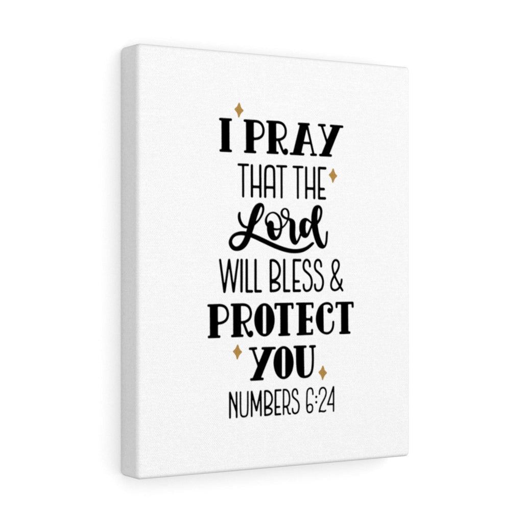Scripture Canvas Bless & Protect Numbers 6:24 Christian Wall Art Bible Verse Meaningful Home Decor Gifts Unique Housewarming Gift Ideas Framed Prints, Canvas