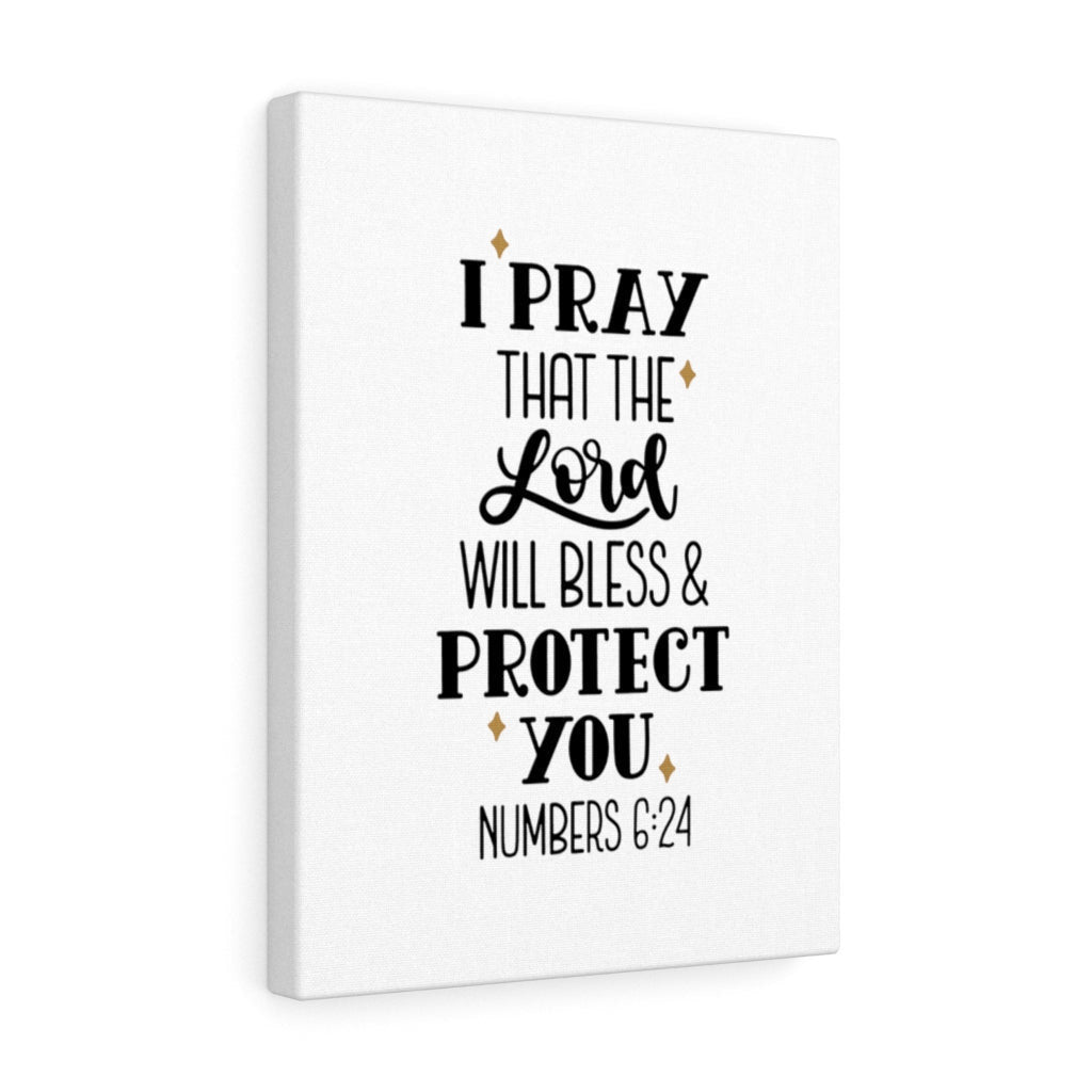 Scripture Canvas Bless & Protect Numbers 6:24 Christian Wall Art Bible Verse Meaningful Home Decor Gifts Unique Housewarming Gift Ideas Framed Prints, Canvas