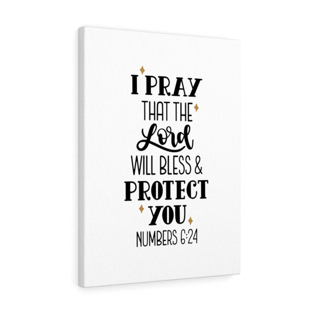 Scripture Canvas Bless & Protect Numbers 6:24 Christian Wall Art Bible Verse Meaningful Home Decor Gifts Unique Housewarming Gift Ideas Framed Prints, Canvas