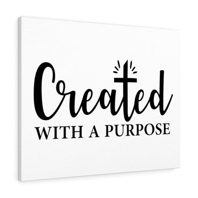 Scripture Canvas Created With A Purpose Christian Wall Art Meaningful Home Decor Gifts Unique Housewarming Gift Ideas Framed Prints, Canvas