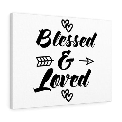 Scripture Canvas Blessed & Loved Christian Wall Art Meaningful Home Decor Gifts Unique Housewarming Gift Ideas Framed Prints, Canvas