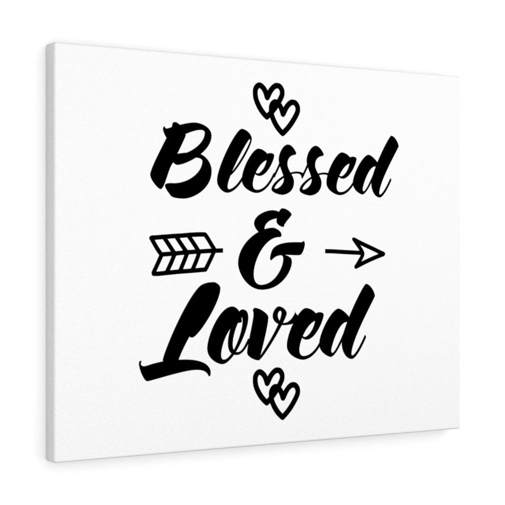 Scripture Canvas Blessed & Loved Christian Wall Art Meaningful Home Decor Gifts Unique Housewarming Gift Ideas Framed Prints, Canvas