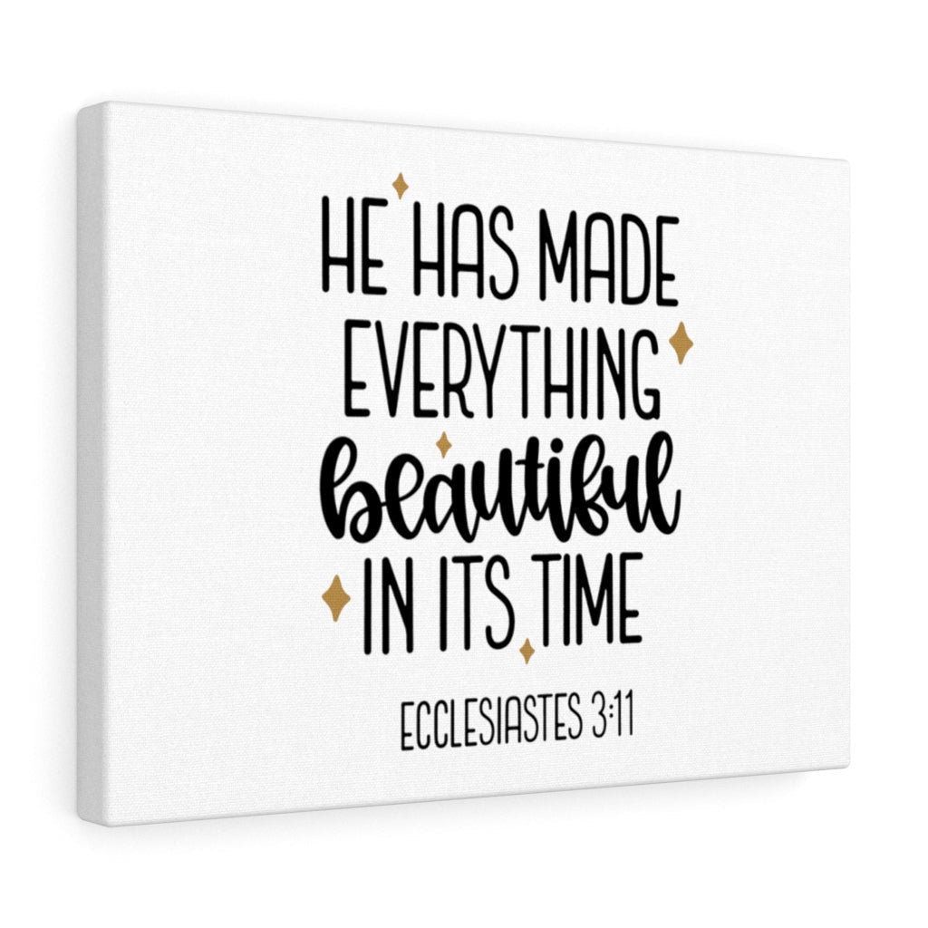 Scripture Canvas Everything Beautiful Ecclesiastes 3:11 Christian Wall Art Bible Verse Meaningful Home Decor Gifts Unique Housewarming Gift Ideas Framed Prints, Canvas