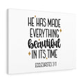 Scripture Canvas Everything Beautiful Ecclesiastes 3:11 Christian Wall Art Bible Verse Meaningful Home Decor Gifts Unique Housewarming Gift Ideas Framed Prints, Canvas