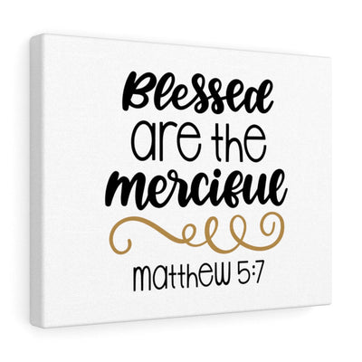 Scripture Canvas Blessed Are The Merciful Matthew 5:7 Christian Wall Art Bible Verse Meaningful Home Decor Gifts Unique Housewarming Gift Ideas Framed Prints, Canvas