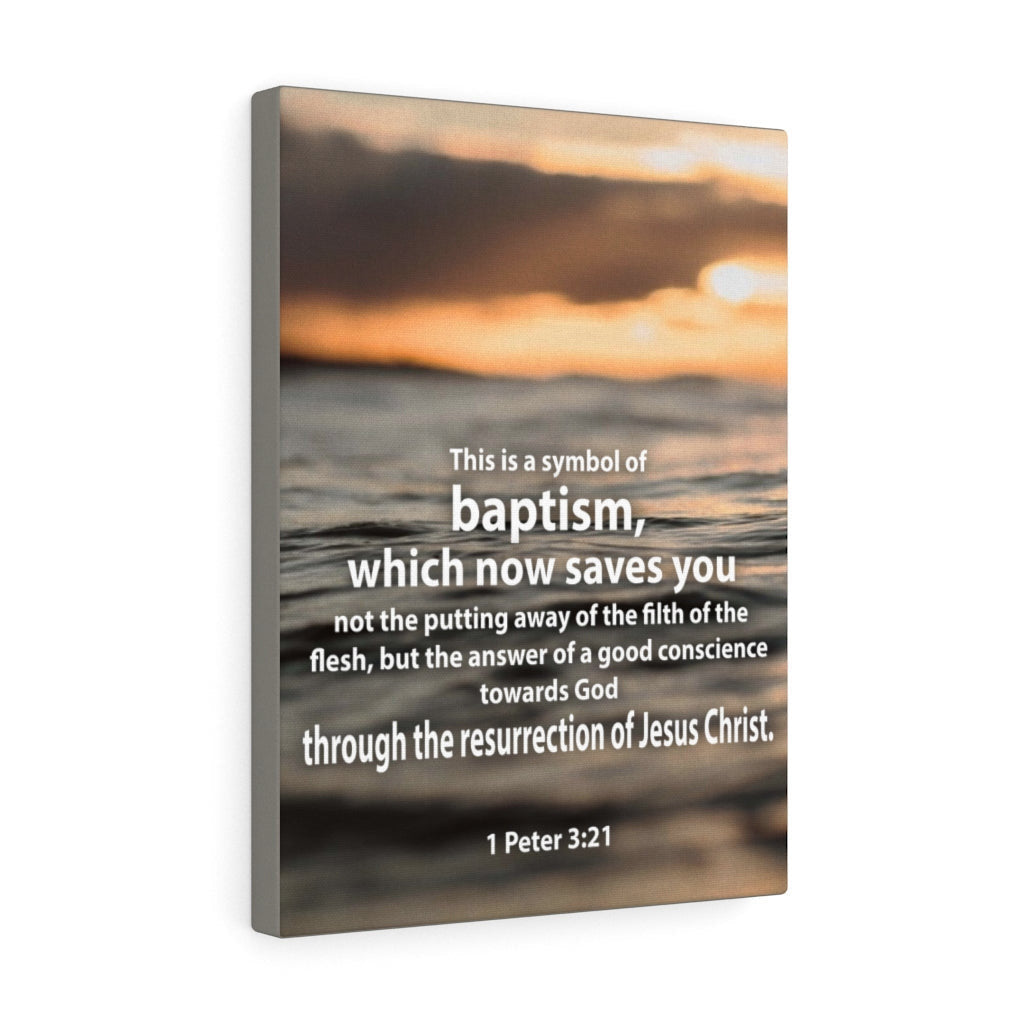 Scripture Canvas Baptism 1 Peter 3:21 Christian Wall Art Bible Verse Meaningful Home Decor Gifts Unique Housewarming Gift Ideas Framed Prints, Canvas