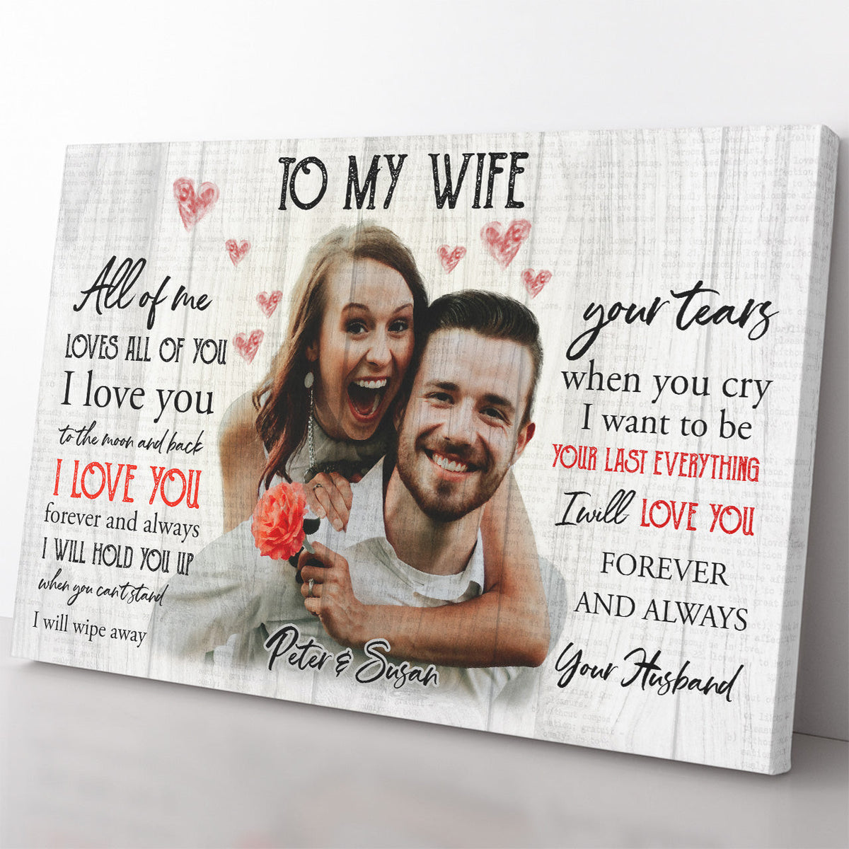 Personalized Home Decor Wall Art Gift Ideas Gift Ideas to My Wife, All of Me Loves All of You 20121801 Framed Prints, Canvas