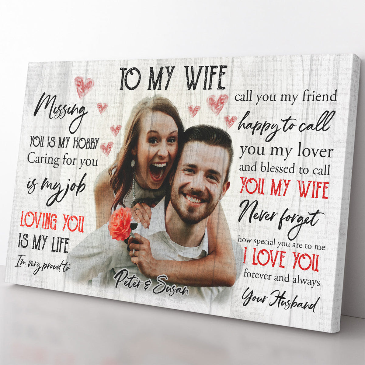 Personalized Wall Art Gift Ideas To My Wife, Loving You Is My Life Framed Prints, Canvas