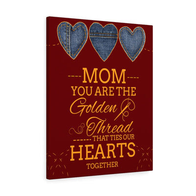 Mom Message You're the Golden Thread Mother Appreciation Wall Art Ready To Hang Stretched Canvas Framed Prints, Canvas
