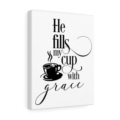 Scripture Canvas Cup With Grace Christian Wall Art Meaningful Home Decor Gifts Unique Housewarming Gift Ideas Framed Prints, Canvas