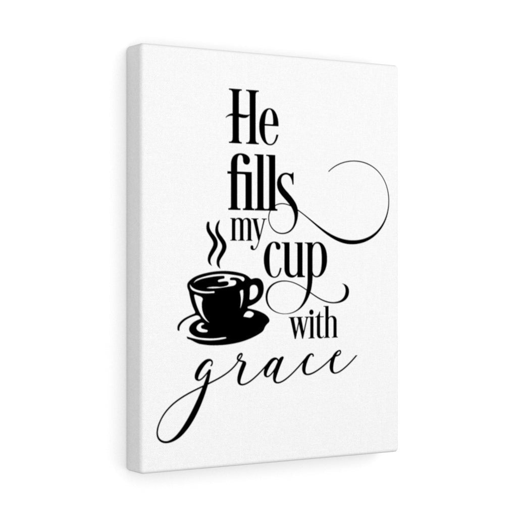 Scripture Canvas Cup With Grace Christian Wall Art Meaningful Home Decor Gifts Unique Housewarming Gift Ideas Framed Prints, Canvas