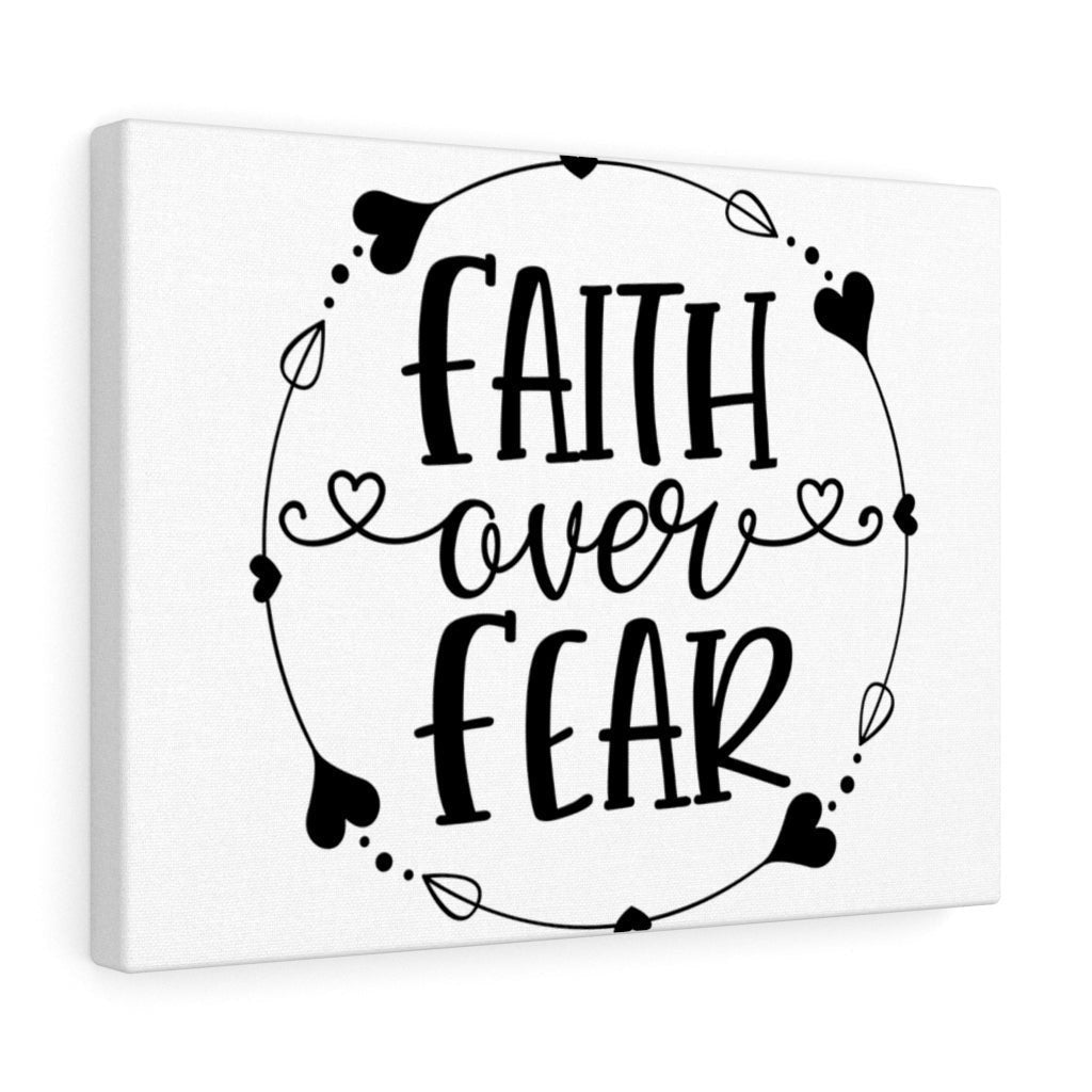 Scripture Canvas Faith Over Fear Christian Wall Art Meaningful Home Decor Gifts Unique Housewarming Gift Ideas Framed Prints, Canvas