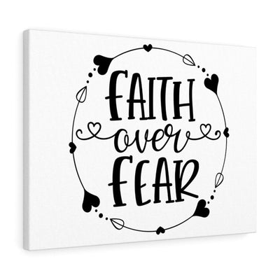 Scripture Canvas Faith Over Fear Christian Wall Art Meaningful Home Decor Gifts Unique Housewarming Gift Ideas Framed Prints, Canvas