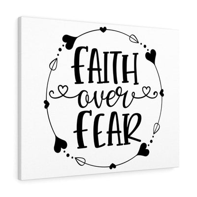 Scripture Canvas Faith Over Fear Christian Wall Art Meaningful Home Decor Gifts Unique Housewarming Gift Ideas Framed Prints, Canvas