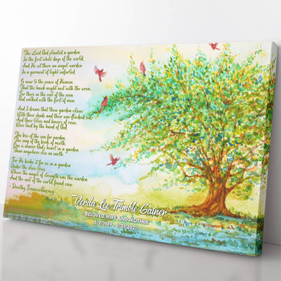 Memorial Gift for Loss of Love, Poem The Peace in Heaven and Cardinal Home Decor Wall Art Gift Ideas Framed Prints, Canvas