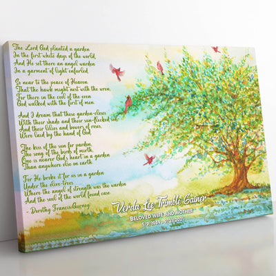 Memorial Gift for Loss of Love, Poem The Peace in Heaven and Cardinal Home Decor Wall Art Gift Ideas Framed Prints, Canvas