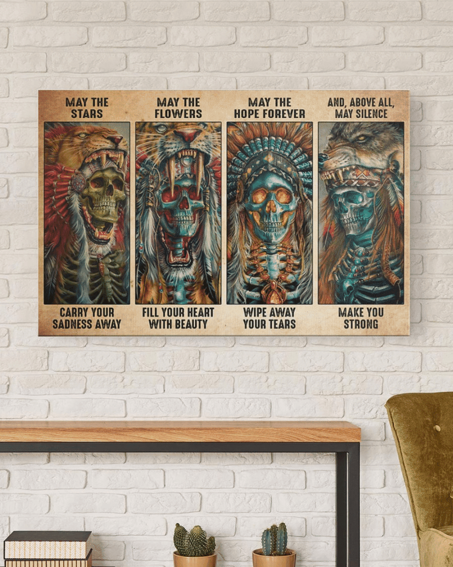Native American Chief Skulls Make You Strong - Housewarming Home Decor Wall Art Gift Ideas, Gift For You, Gift For Native American C94 Framed Prints, Canvas