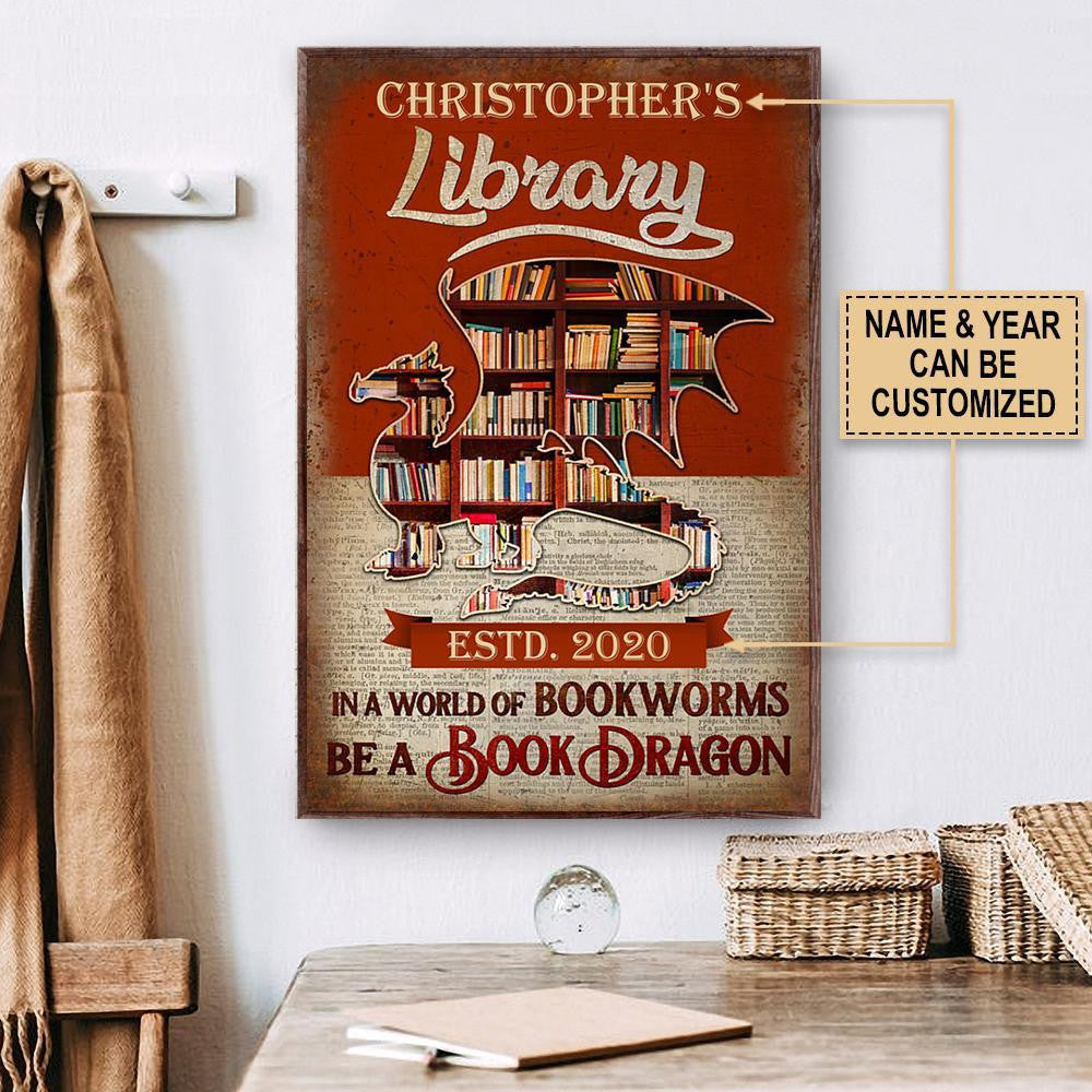 Personalized Canvas Art Painting, Canvas Gallery Hanging Home Decoration  Reading Be A Book Dragon  Framed Prints, Canvas