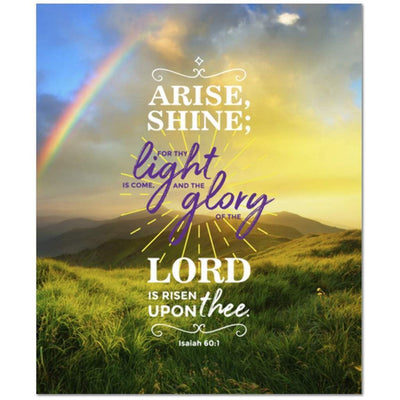 Scripture Canvas Arise Isaiah 60:1 Christian Wall Art Bible Verse Meaningful Home Decor Gifts Unique Housewarming Gift Ideas Framed Prints, Canvas