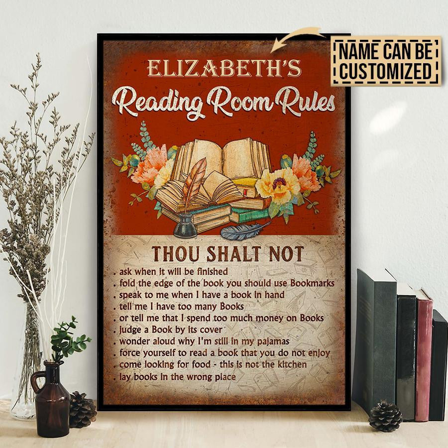 Personalized Canvas Art Painting, Canvas Gallery Hanging Home Decoration  Reading Room Rules  Framed Prints, Canvas