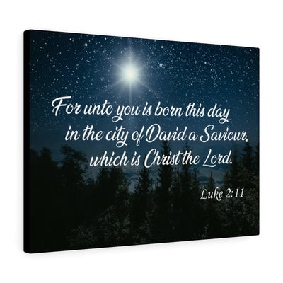 Scripture Canvas David a Saviour Luke 2:11 Christian Wall Art Bible Verse Meaningful Home Decor Gifts Unique Housewarming Gift Ideas Framed Prints, Canvas