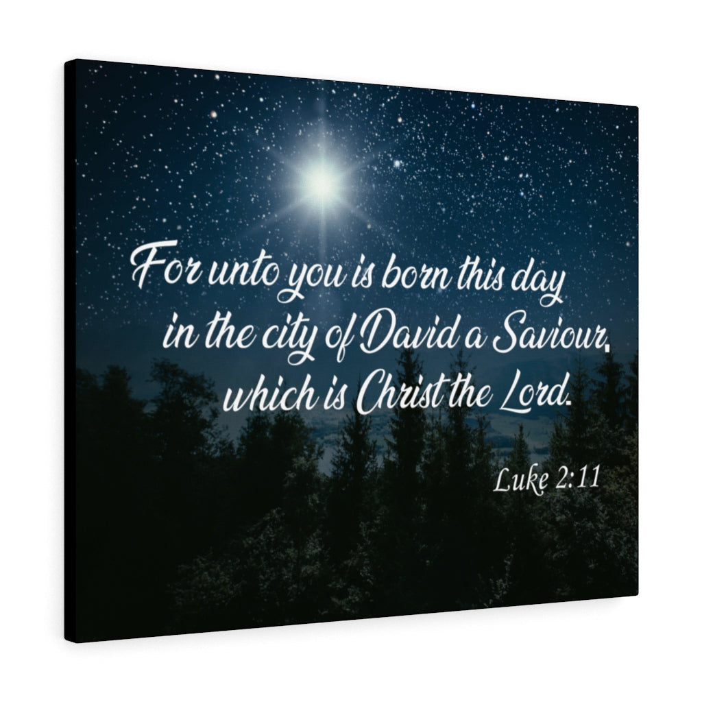 Scripture Canvas David a Saviour Luke 2:11 Christian Wall Art Bible Verse Meaningful Home Decor Gifts Unique Housewarming Gift Ideas Framed Prints, Canvas