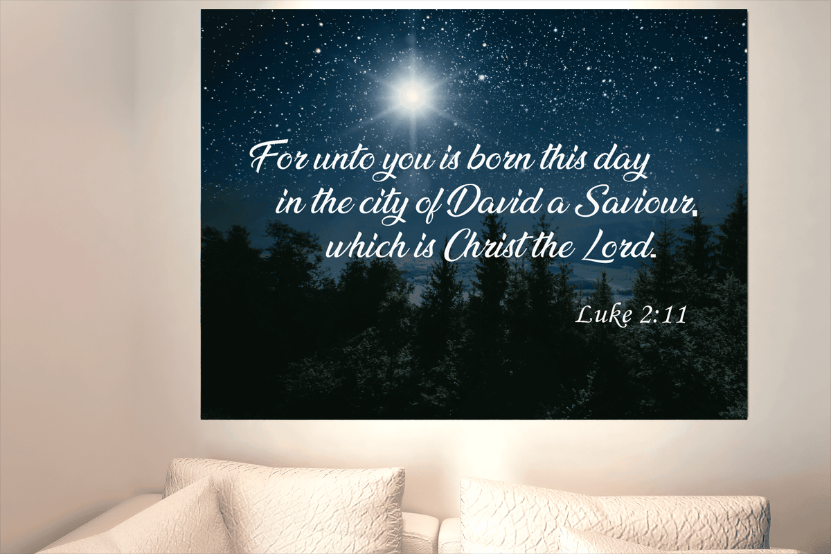 Scripture Canvas David a Saviour Luke 2:11 Christian Wall Art Bible Verse Meaningful Home Decor Gifts Unique Housewarming Gift Ideas Framed Prints, Canvas