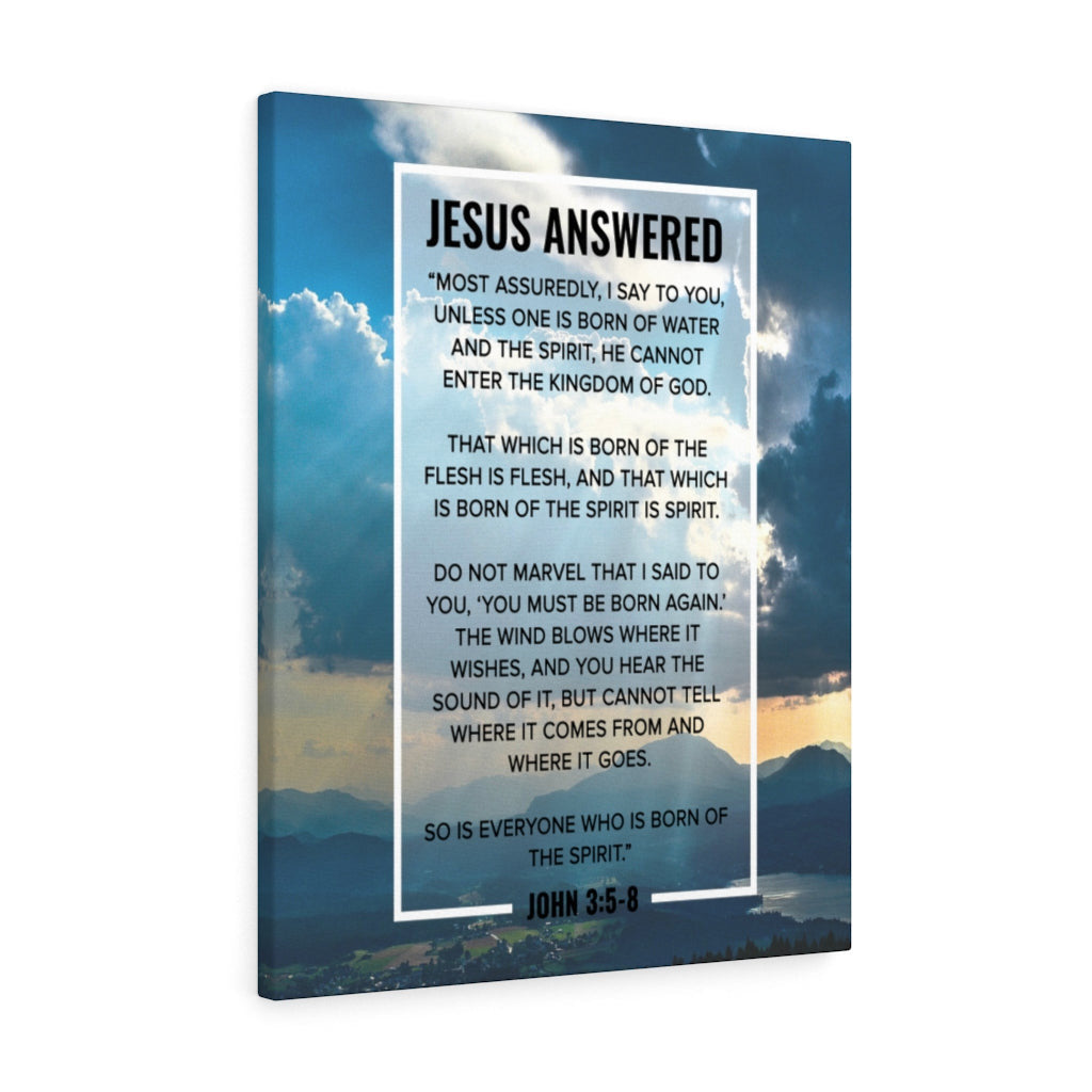 Scripture Canvas Born of the Spirit John 3:5?-?8 Christian Wall Art Bible Verse Meaningful Home Decor Gifts Unique Housewarming Gift Ideas Framed Prints, Canvas