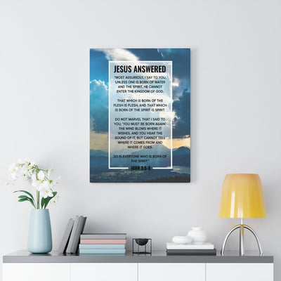 Scripture Canvas Born of the Spirit John 3:5?-?8 Christian Wall Art Bible Verse Meaningful Home Decor Gifts Unique Housewarming Gift Ideas Framed Prints, Canvas