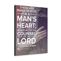 Scripture Canvas Counsel of The Lord Proverbs 19:21 Christian Wall Art Bible Verse Meaningful Home Decor Gifts Unique Housewarming Gift Ideas Framed Prints, Canvas