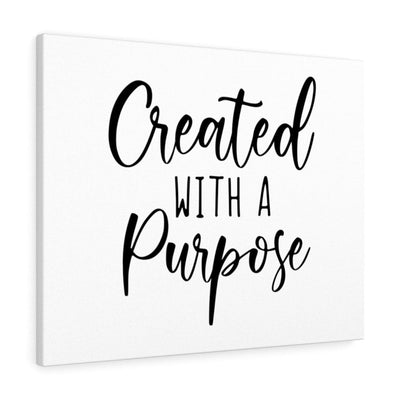 Scripture Canvas Created With A Purpose Christian Wall Art Meaningful Home Decor Gifts Unique Housewarming Gift Ideas Framed Prints, Canvas