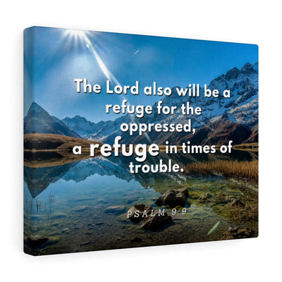 Scripture Canvas My Refuge Psalm 9:9 Christian Wall Art Bible Verse Meaningful Home Decor Gifts Unique Housewarming Gift Ideas Framed Prints, Canvas