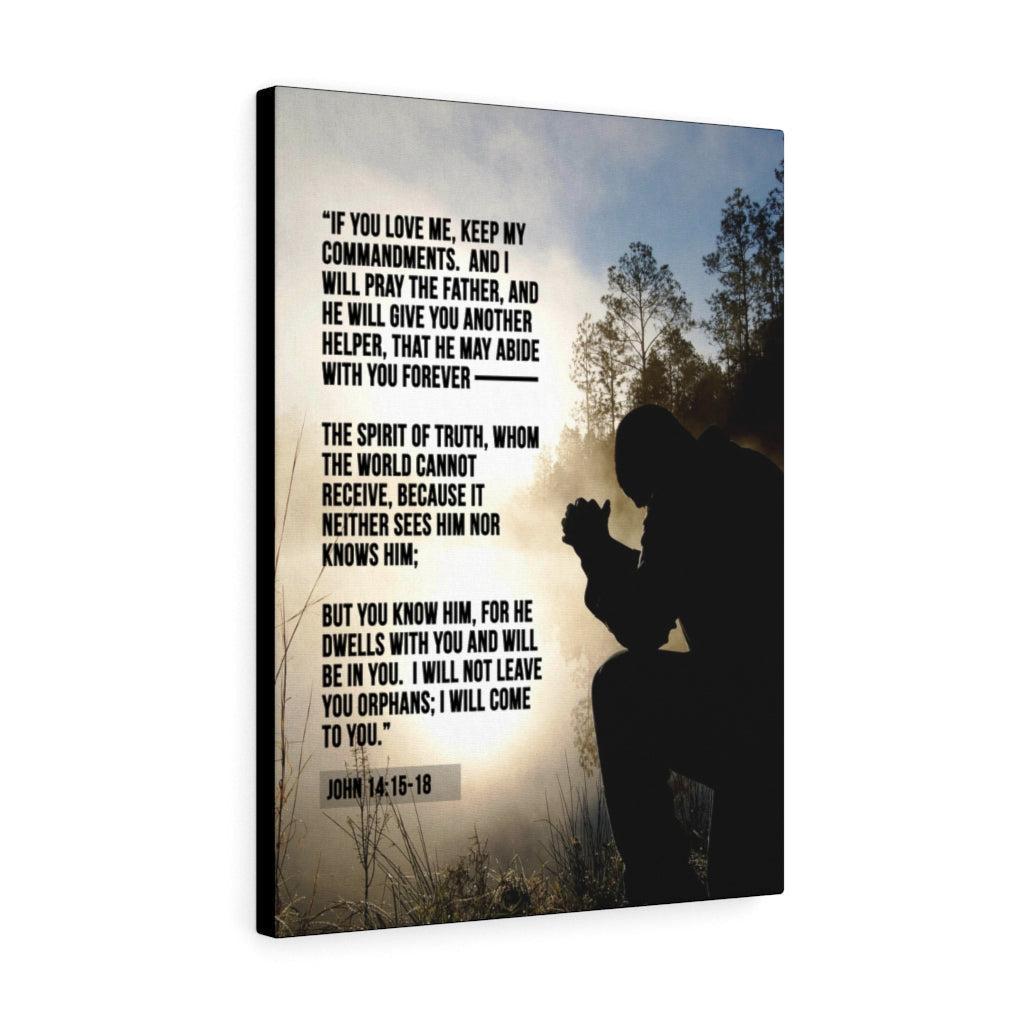 Scripture Canvas Keep my Commandments John 14:15?-?18 Christian Wall Art Bible Verse Meaningful Home Decor Gifts Unique Housewarming Gift Ideas Framed Prints, Canvas