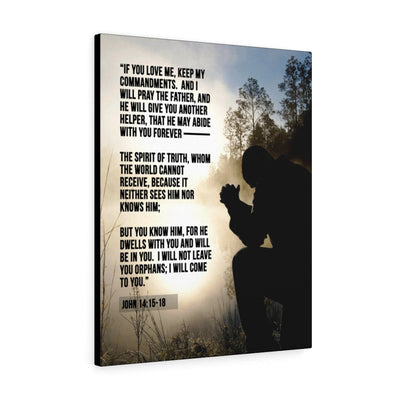 Scripture Canvas Keep my Commandments John 14:15?-?18 Christian Wall Art Bible Verse Meaningful Home Decor Gifts Unique Housewarming Gift Ideas Framed Prints, Canvas