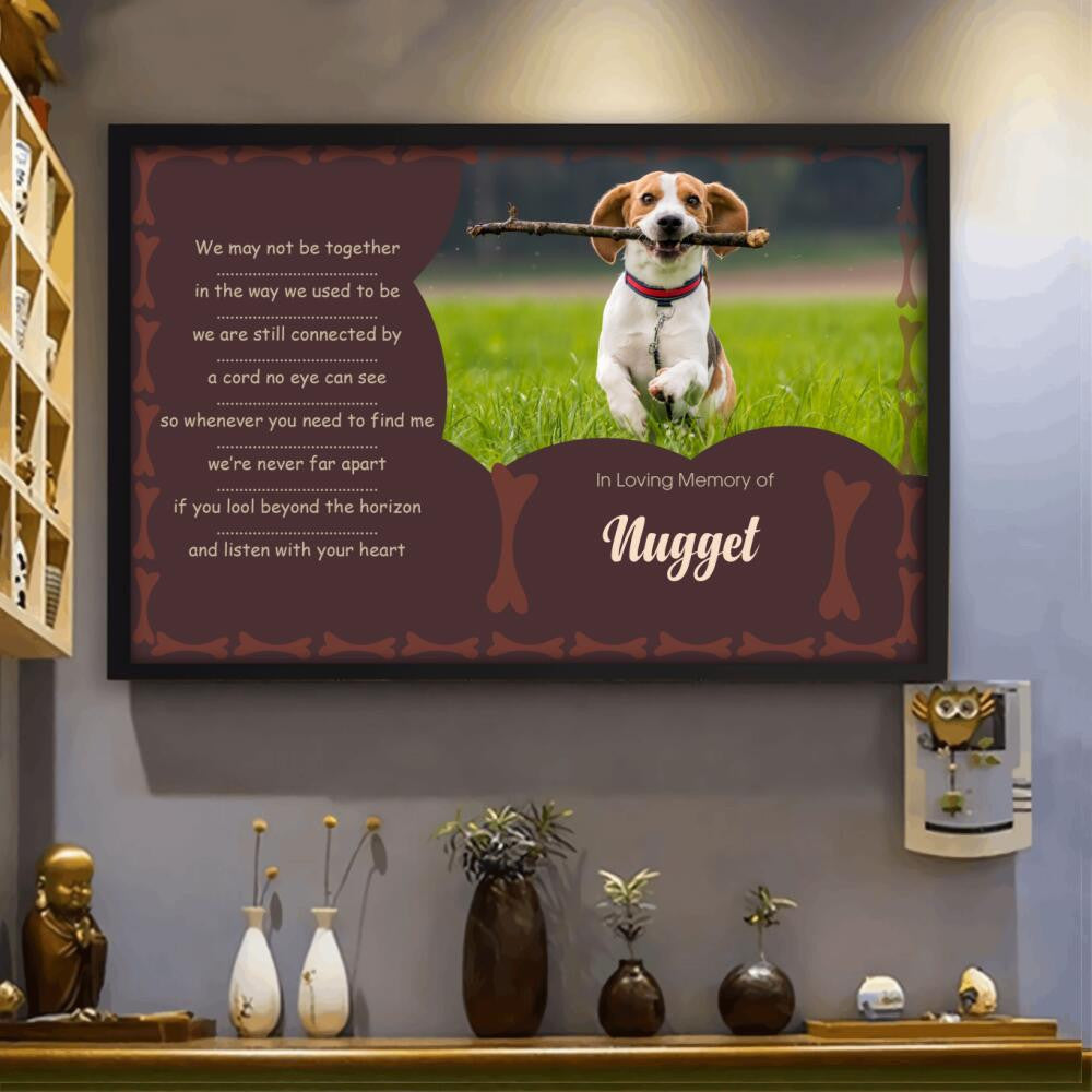Custom Photo In Loving Memory Of Dog Personalized  Landscape Framed Prints, Canvas