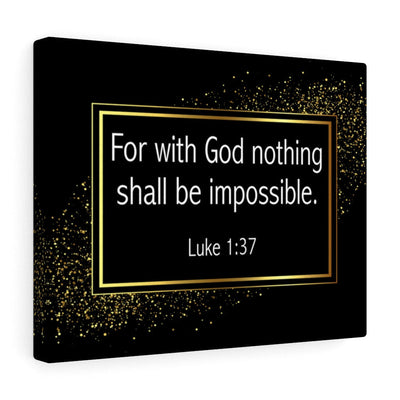 Scripture Canvas For With God Nothing is Impossible Luke 1:37 Christian Wall Art Bible Verse Meaningful Home Decor Gifts Unique Housewarming Gift Ideas Framed Prints, Canvas