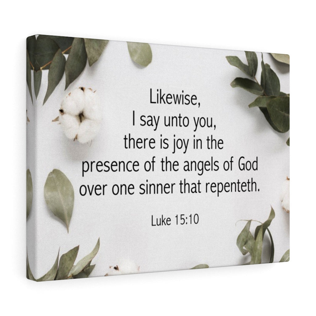 Scripture Canvas Angels of God Luke 15:10 Christian Wall Art Bible Verse Meaningful Home Decor Gifts Unique Housewarming Gift Ideas Framed Prints, Canvas