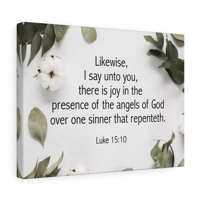 Scripture Canvas Angels of God Luke 15:10 Christian Wall Art Bible Verse Meaningful Home Decor Gifts Unique Housewarming Gift Ideas Framed Prints, Canvas