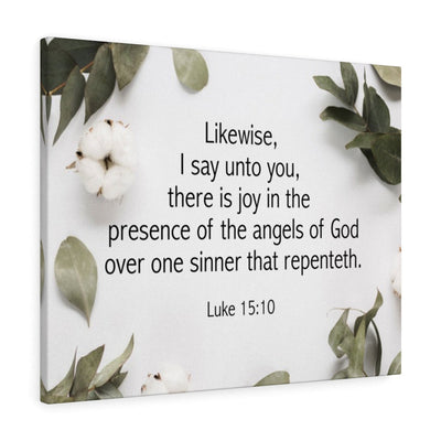 Scripture Canvas Angels of God Luke 15:10 Christian Wall Art Bible Verse Meaningful Home Decor Gifts Unique Housewarming Gift Ideas Framed Prints, Canvas